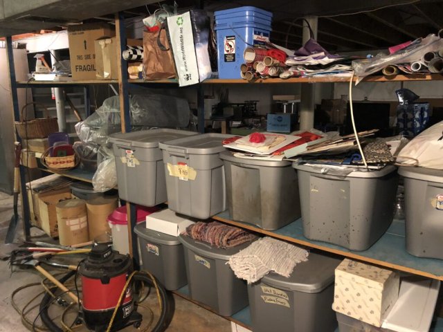 bins in basement. what is the goal?